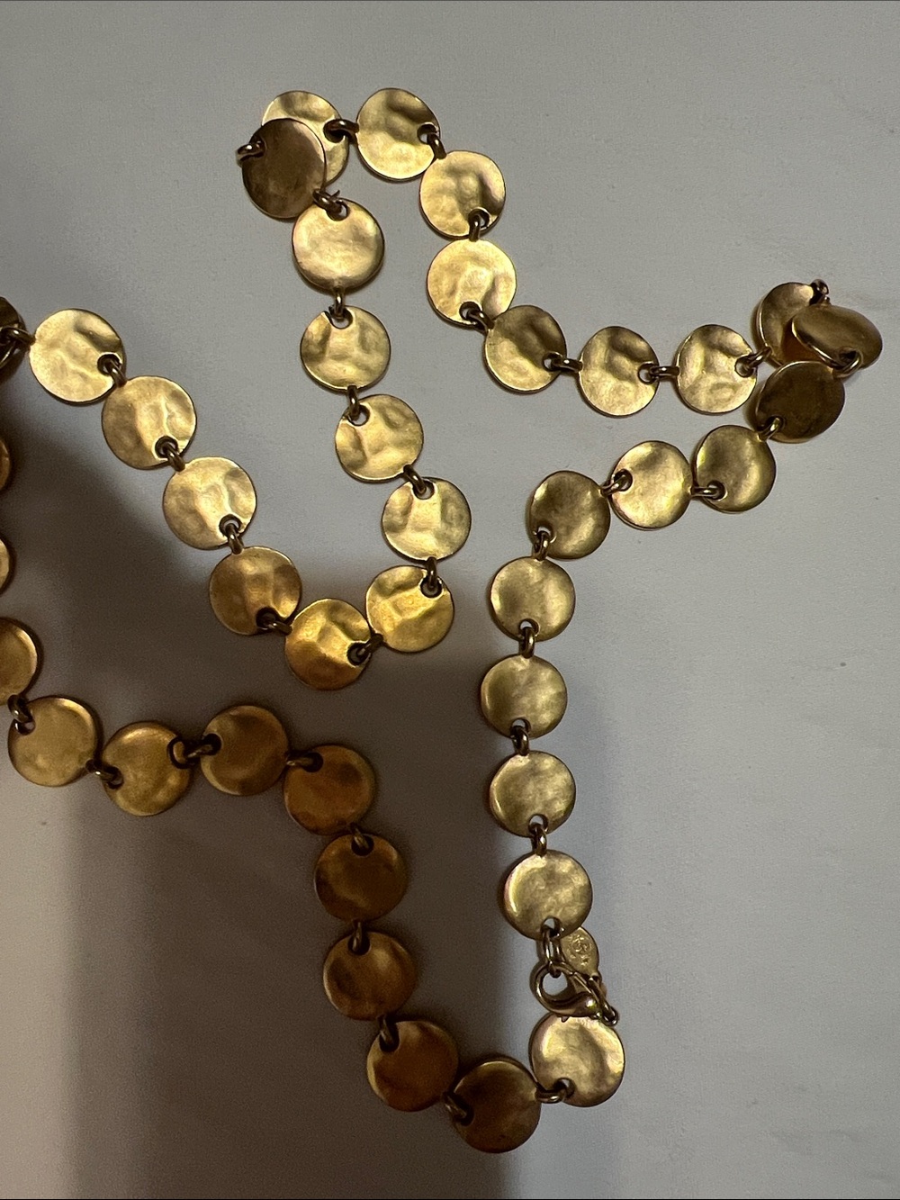 Matte Gold Disc-Link Necklace for Women